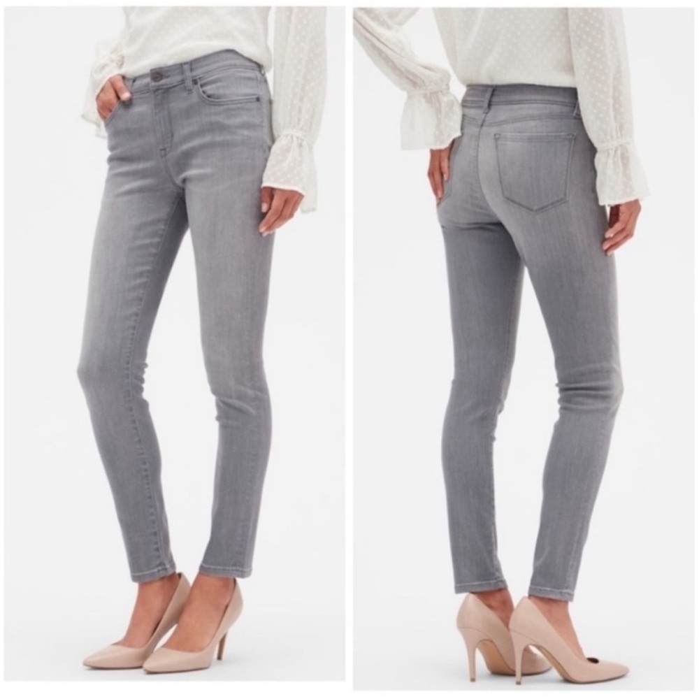 Banana Republic gray skinny jeans sz 26 2 Reg high rise